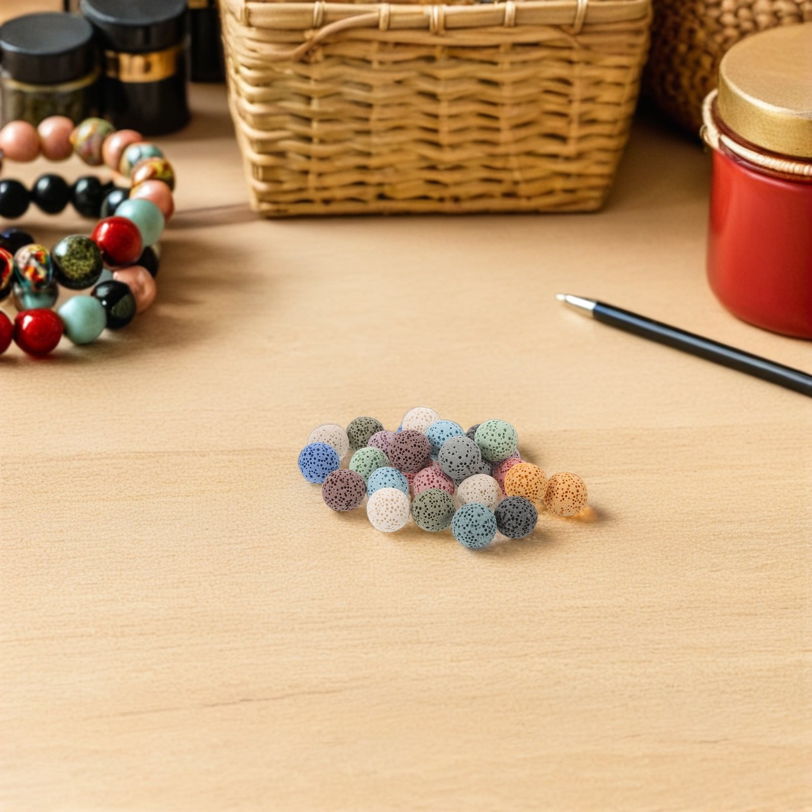 Home Fragrance With Essential Oils - 26Pcs Volcanic Rock Aromatherapy Stone Beads
