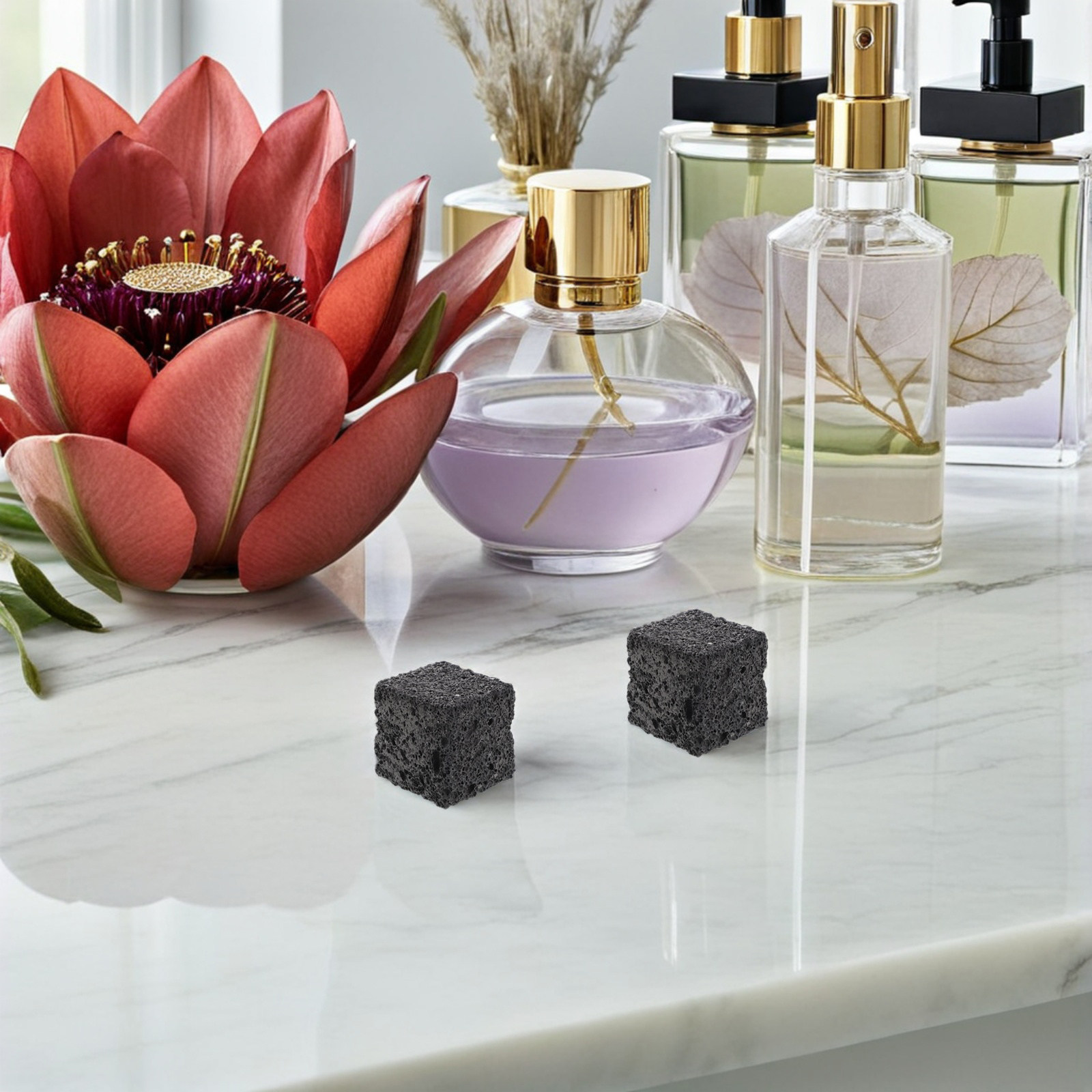 Home Fragrance With Essential Oils - 5Pcs Natural Volcanic Stone Passive Oil