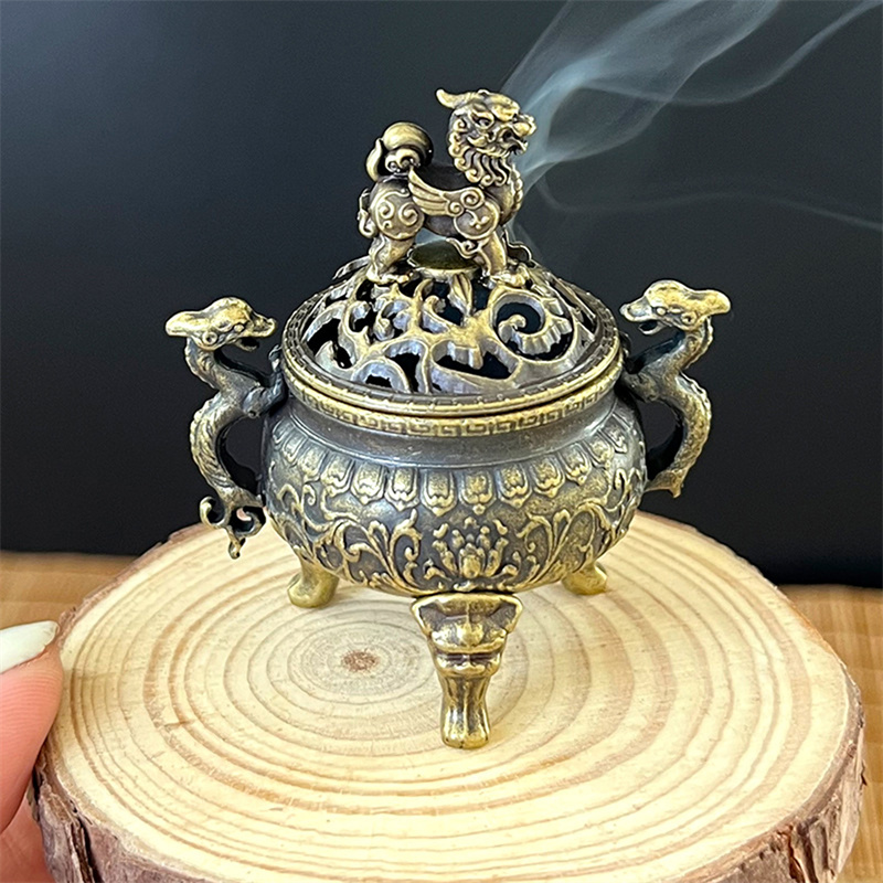 Home Fragrance Miniso - Vintage Alloy Incense Burner Stick Holder