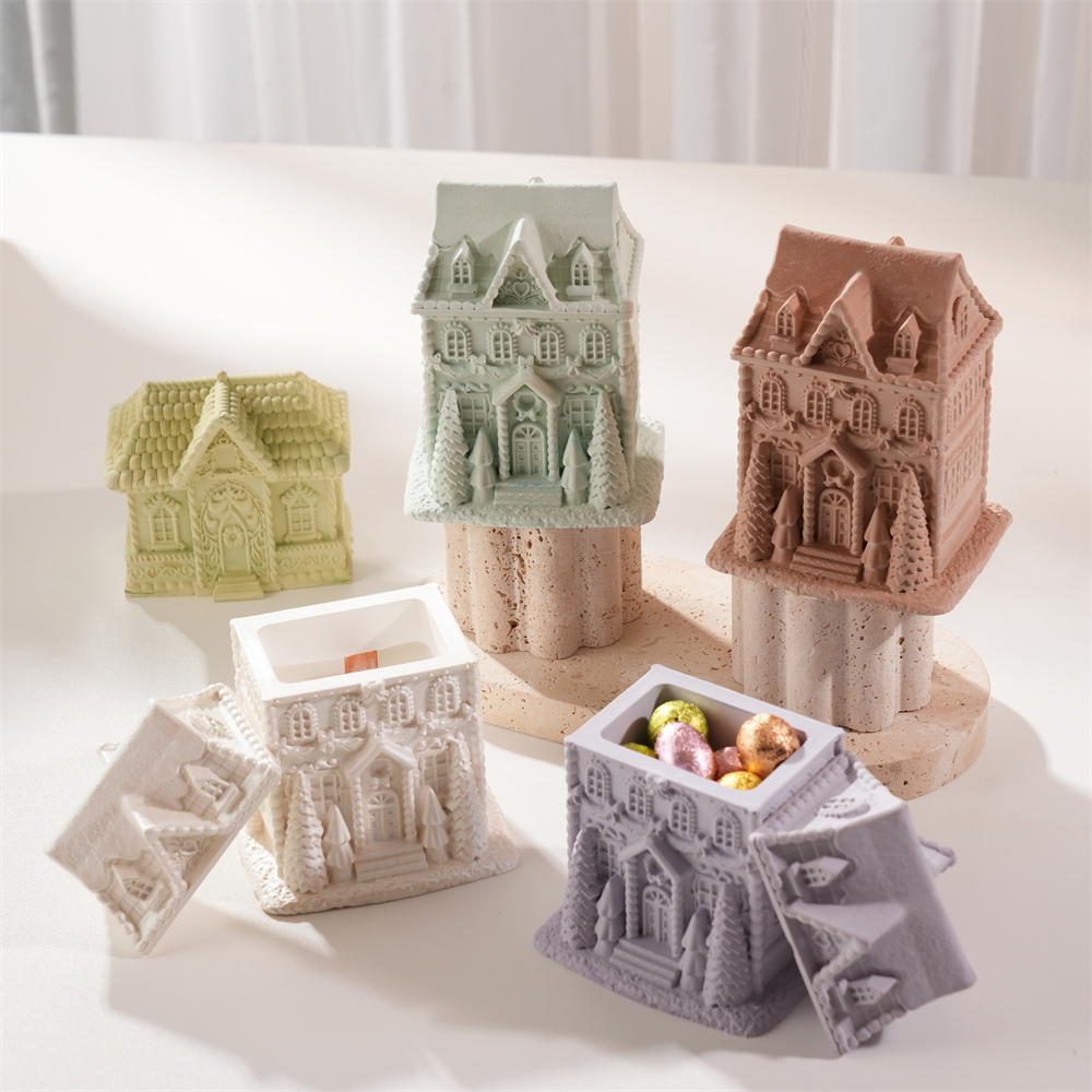 Home Fragrance Gingerbread - Christmas Decoration Gingerbread House Candle Jar