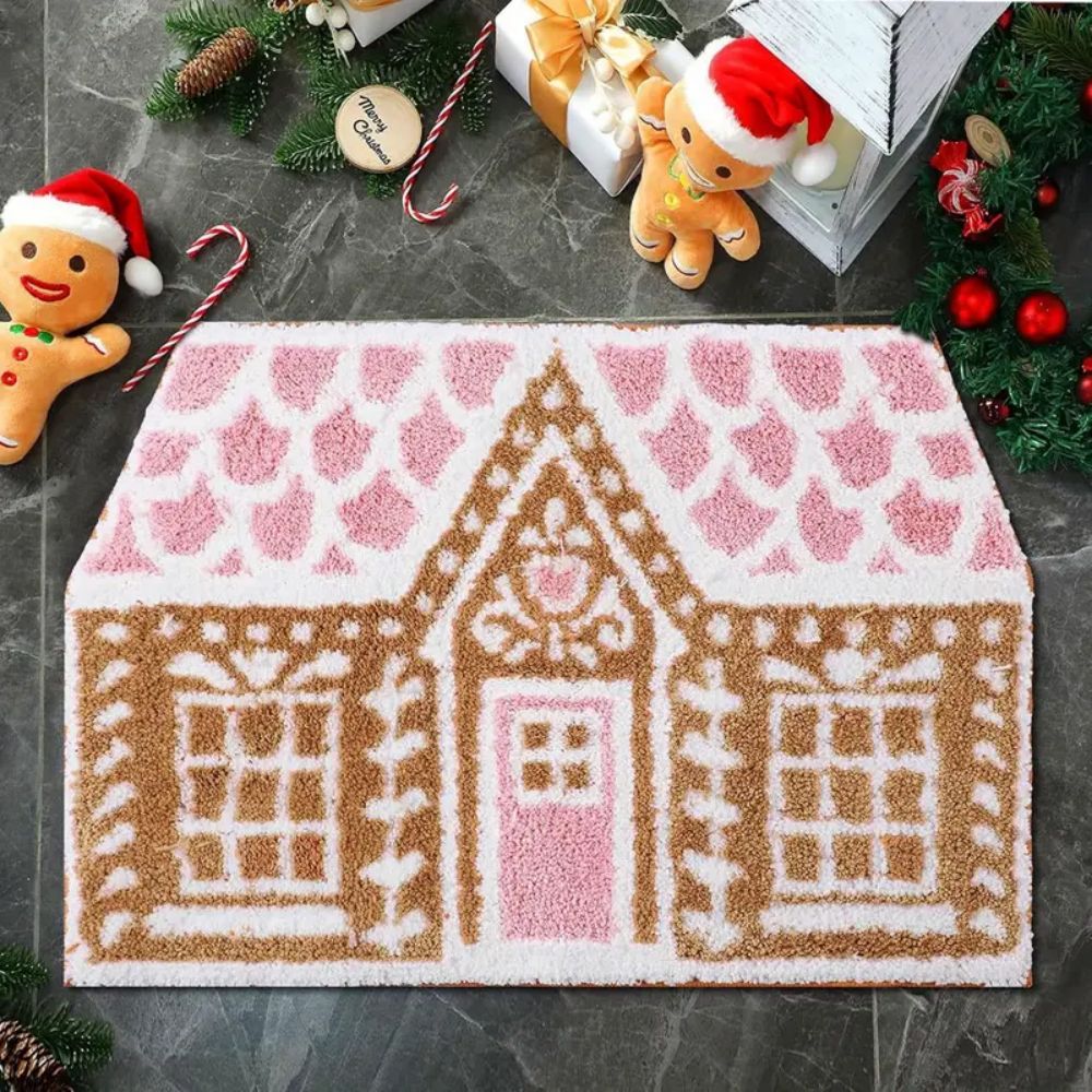 Home Fragrance Gingerbread - VIKAMA Christmas Gingerbread House Wool-like Carpet