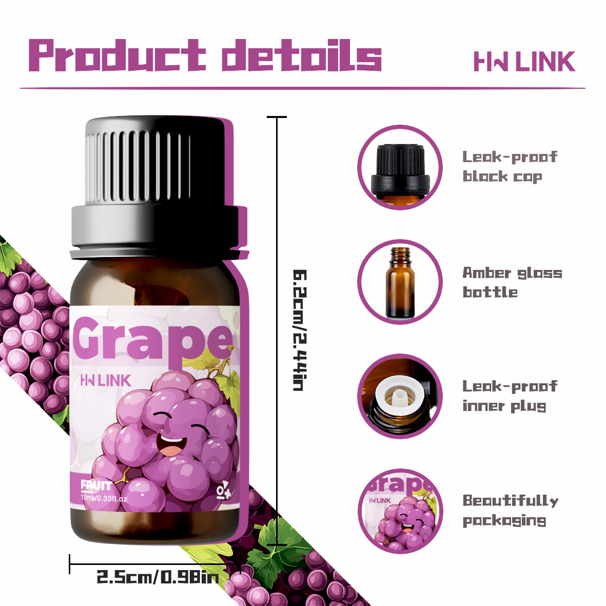 Grape Essential Oil 10ml Perfu - Home Fragrance With Essential Oils ulasan dan harga