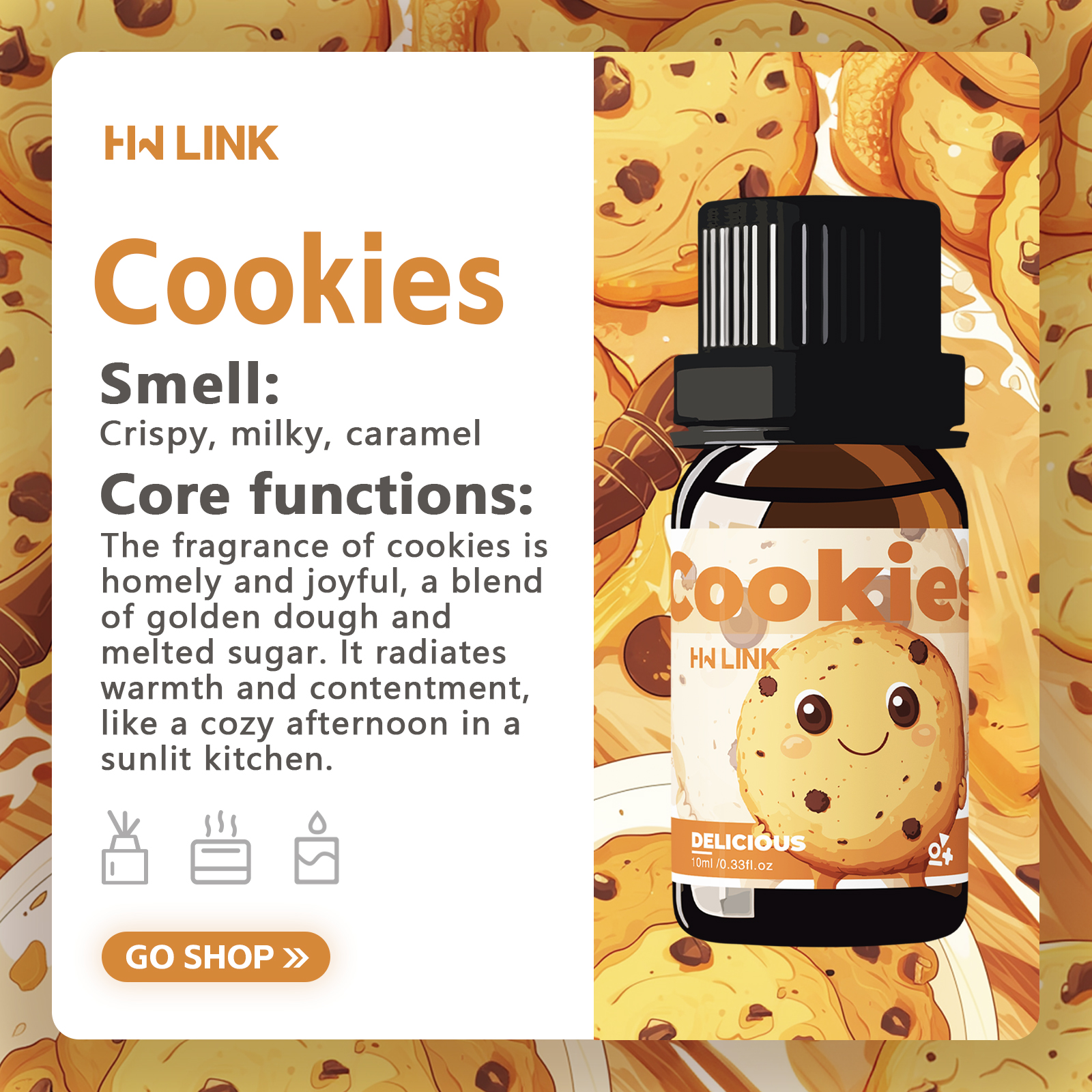 10ml Cookies Essential Oils Pe - Home Fragrance Accessories ulasan dan harga