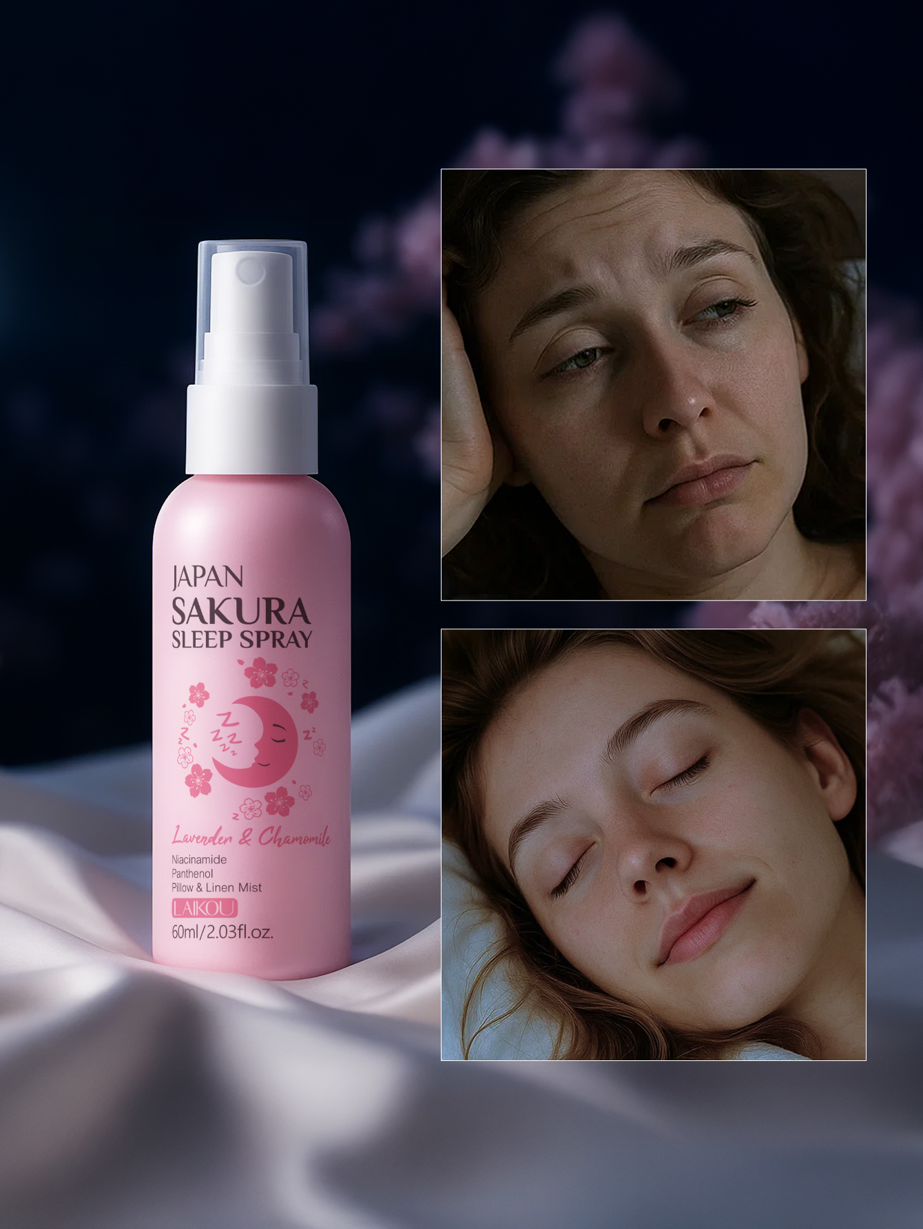 LAIKOU Japan Sakura Sleep Spra - Lavender Pillow Spray ulasan dan harga