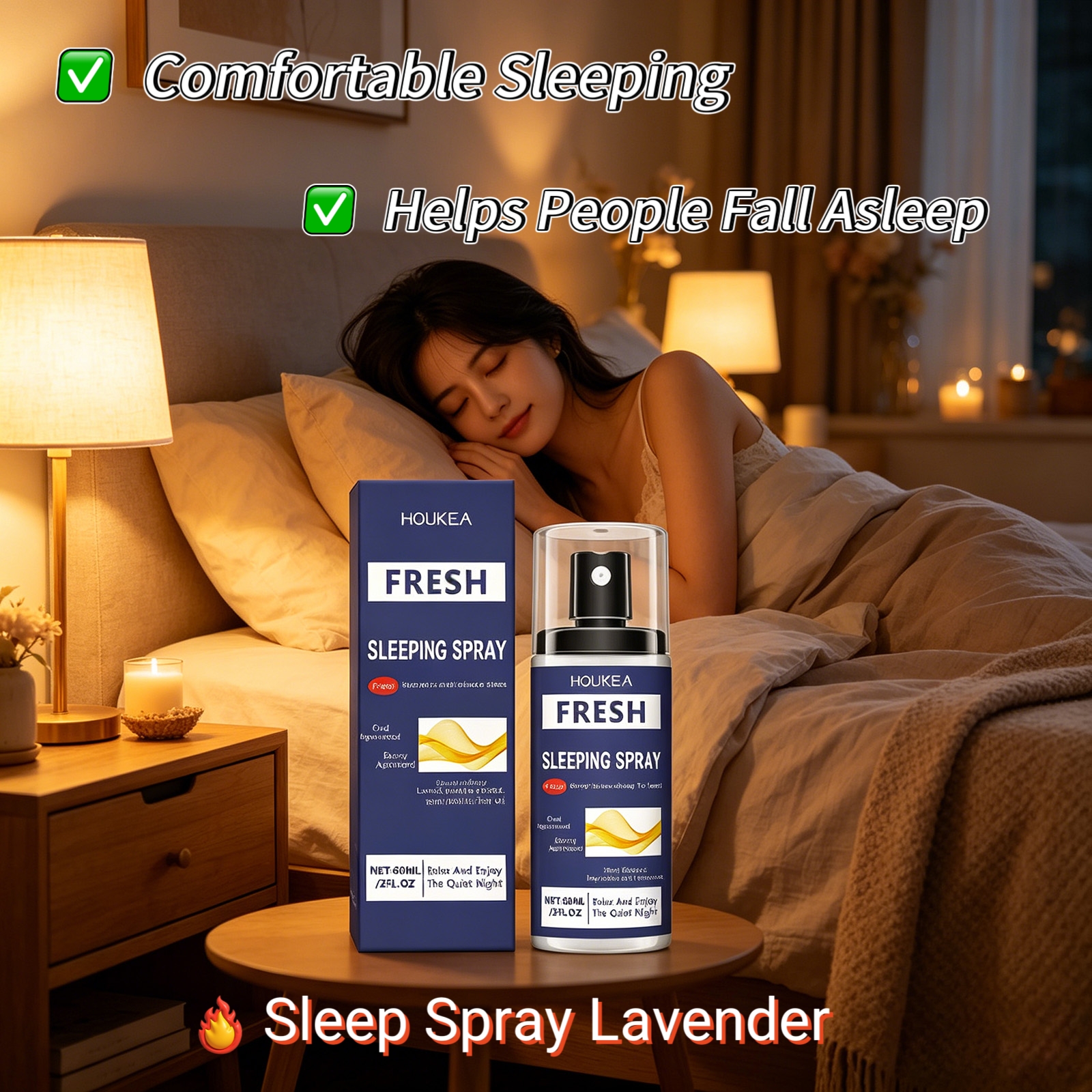 Houkea Lavender Sleep Spray to - Lavender Pillow Spray ulasan dan harga