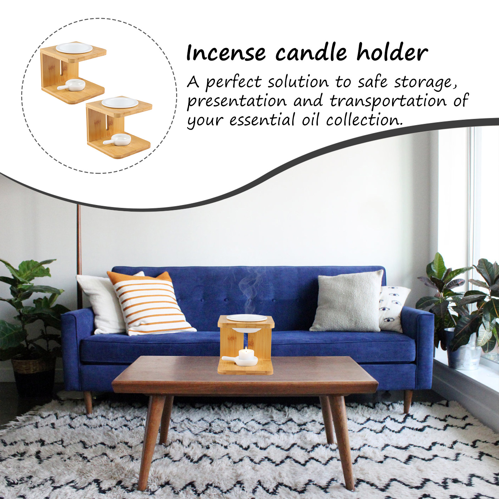 2Sets Bamboo Incense Burner Ec - Home Fragrance With Essential Oils ulasan dan harga